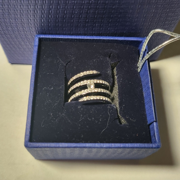 SWAROVSKI Creativity Coiled Silver-tone Ring - Size 50 - Picture 6 of 8